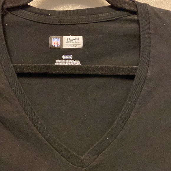 Carolina Panthers Women’s Black V-Neck Game Day NFL Fan T-Shirt 3586 - Picture 2 of 10